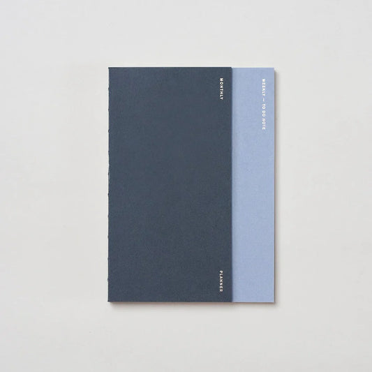 Agenda 3 en 1 A5 - Bleu anthracite - Mensuel/Hebdomadaire/À faire