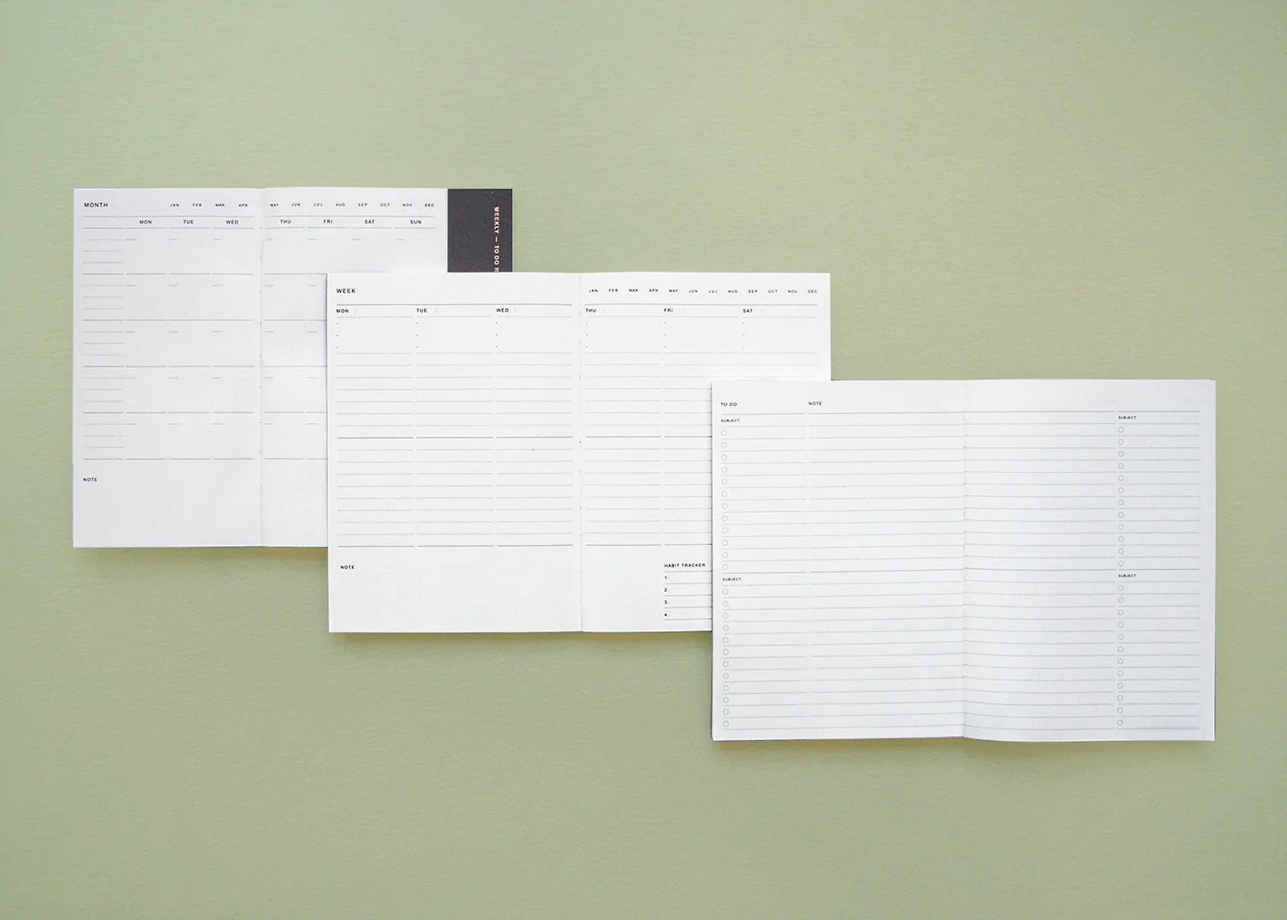 Agenda 3 en 1 A5 - Rose Tiramisu - Mensuel/Hebdomadaire/À faire