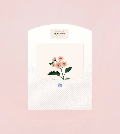 Carte parfumée botanique - Géranium 