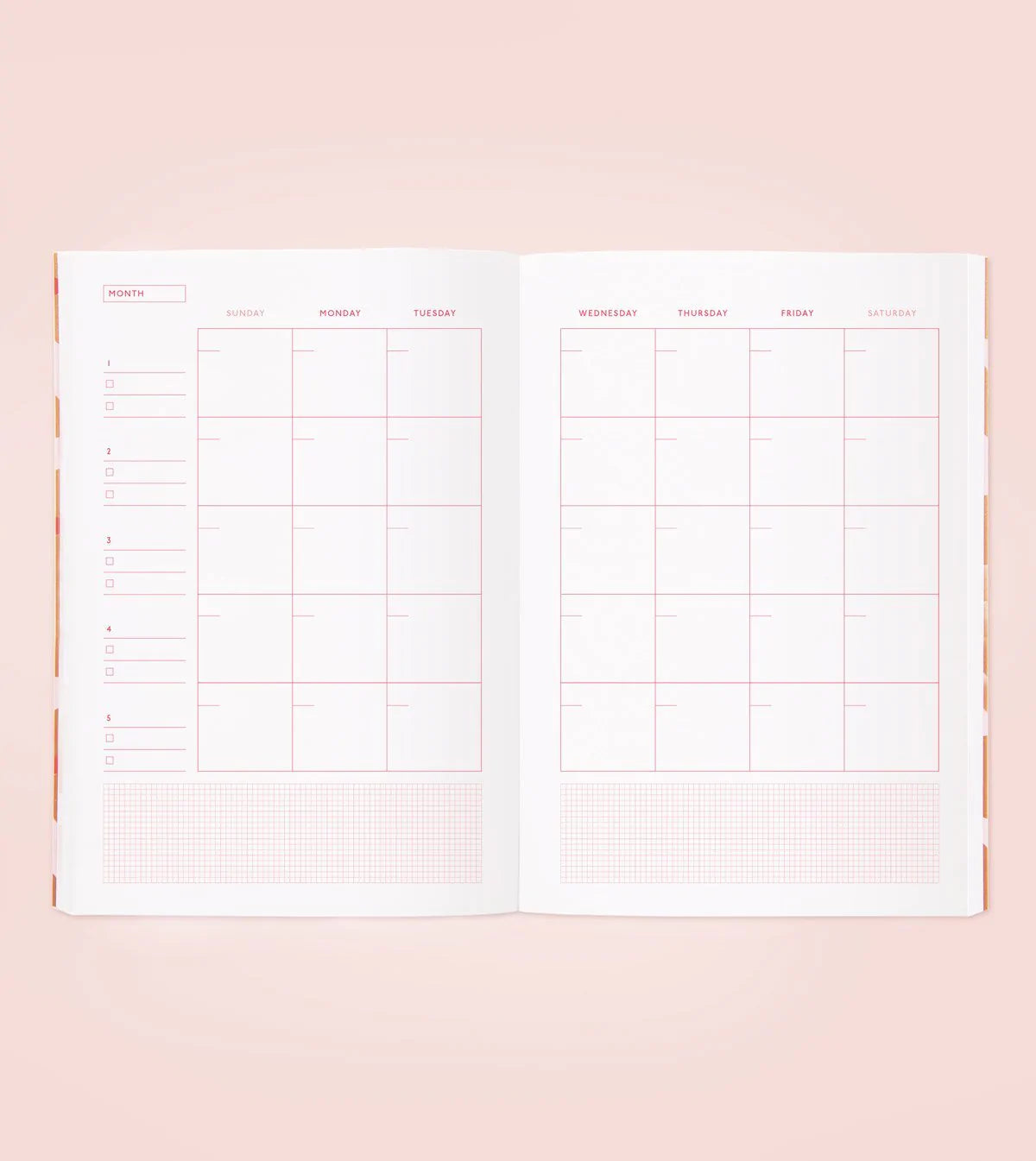 Agenda Blossom Gold - Pétale rouge