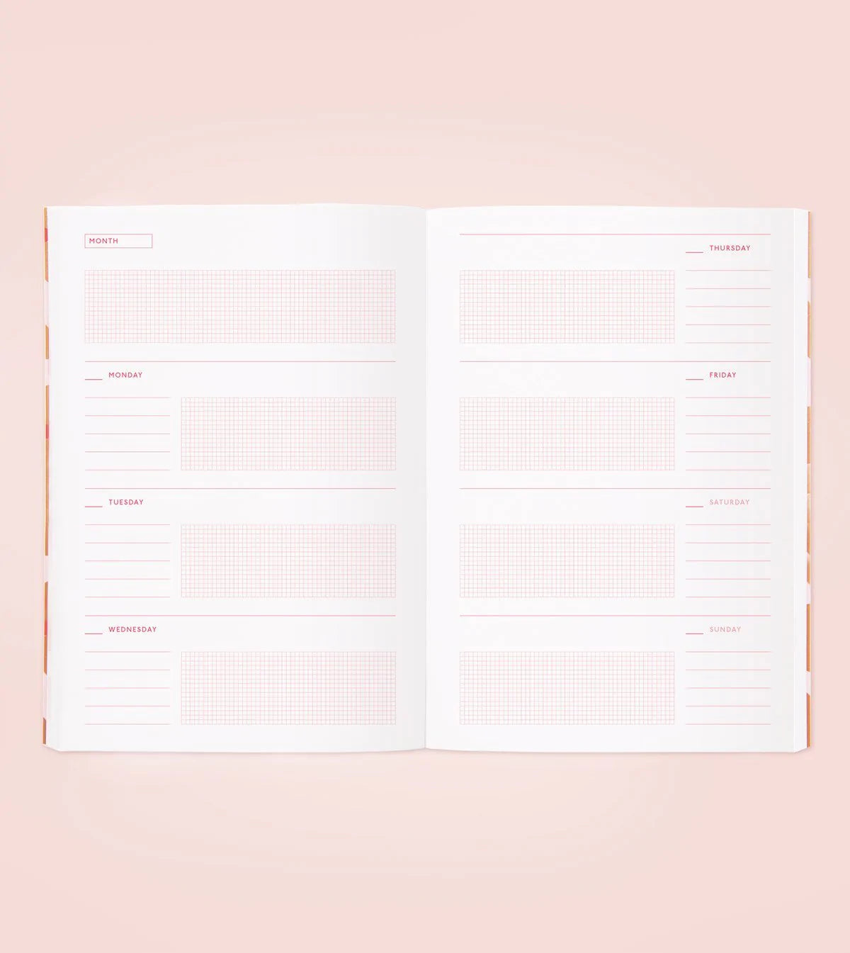 Agenda Blossom Gold - Pétale rouge