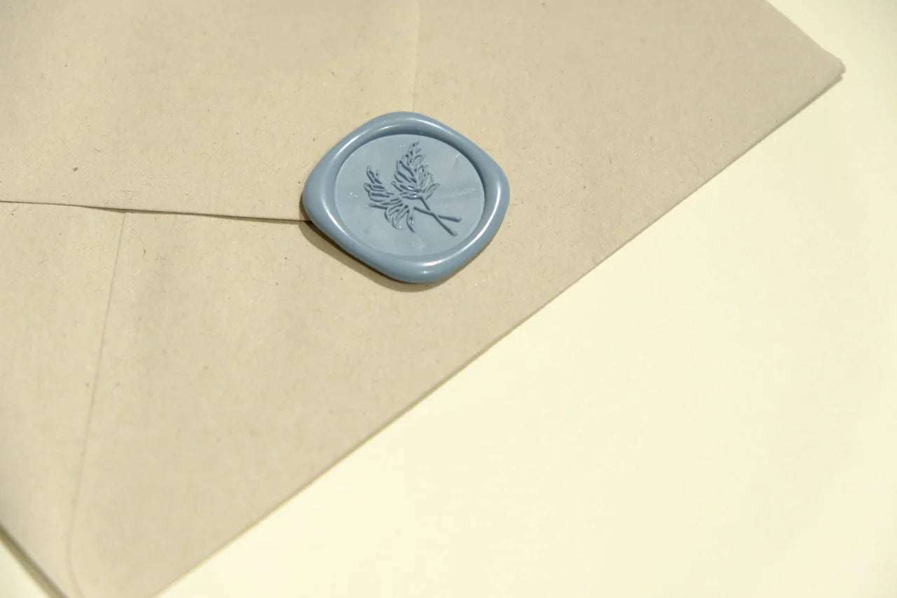 Sceaux de cire en forme de fougère argentée 