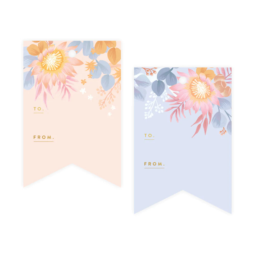 Lot d'étiquettes cadeaux Floribunda en feuille d'aluminium