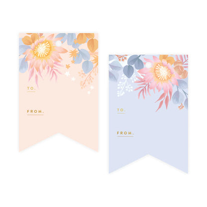 Lot d'étiquettes cadeaux Floribunda en feuille d'aluminium