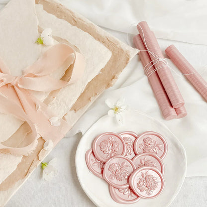 Sceaux de cire à pivoines vintage