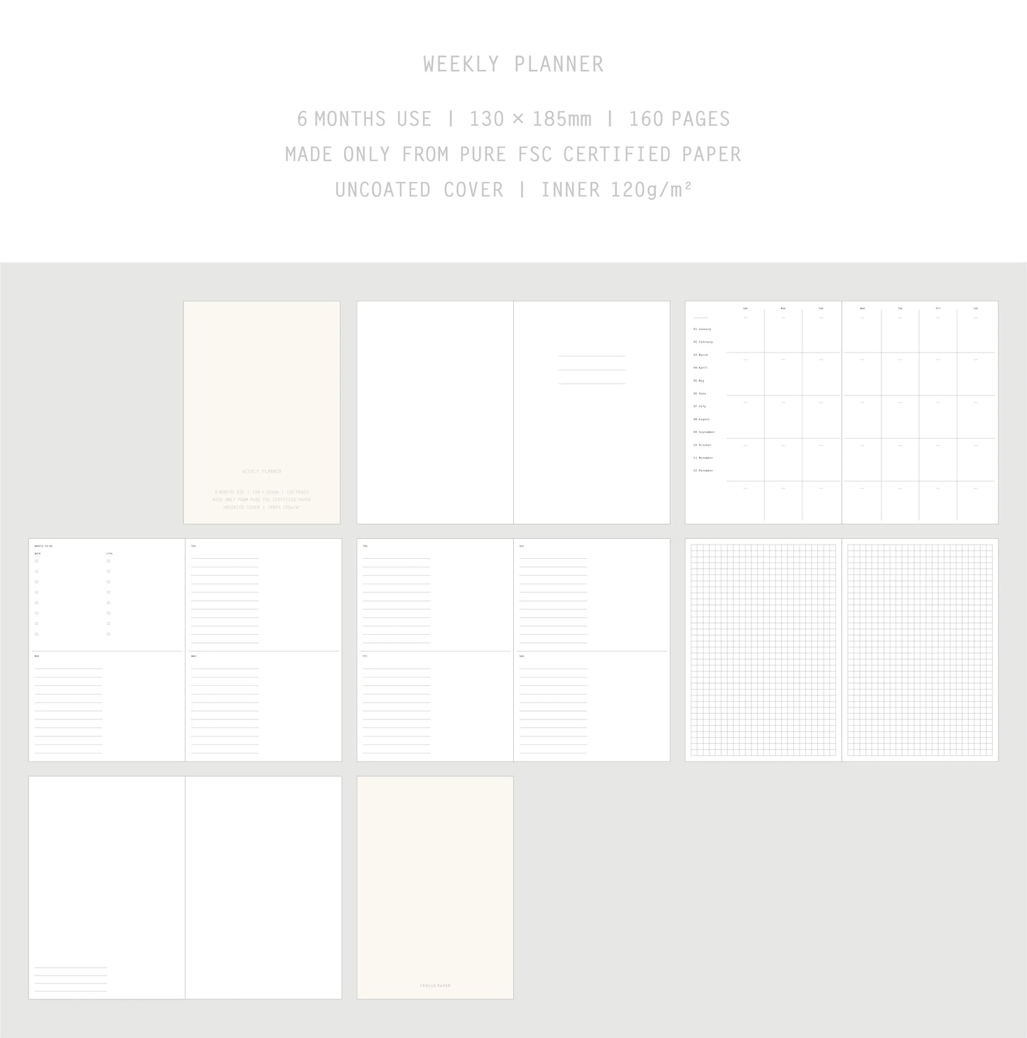 Carnet de notes essentiel Trolls Paper - Agenda hebdomadaire 