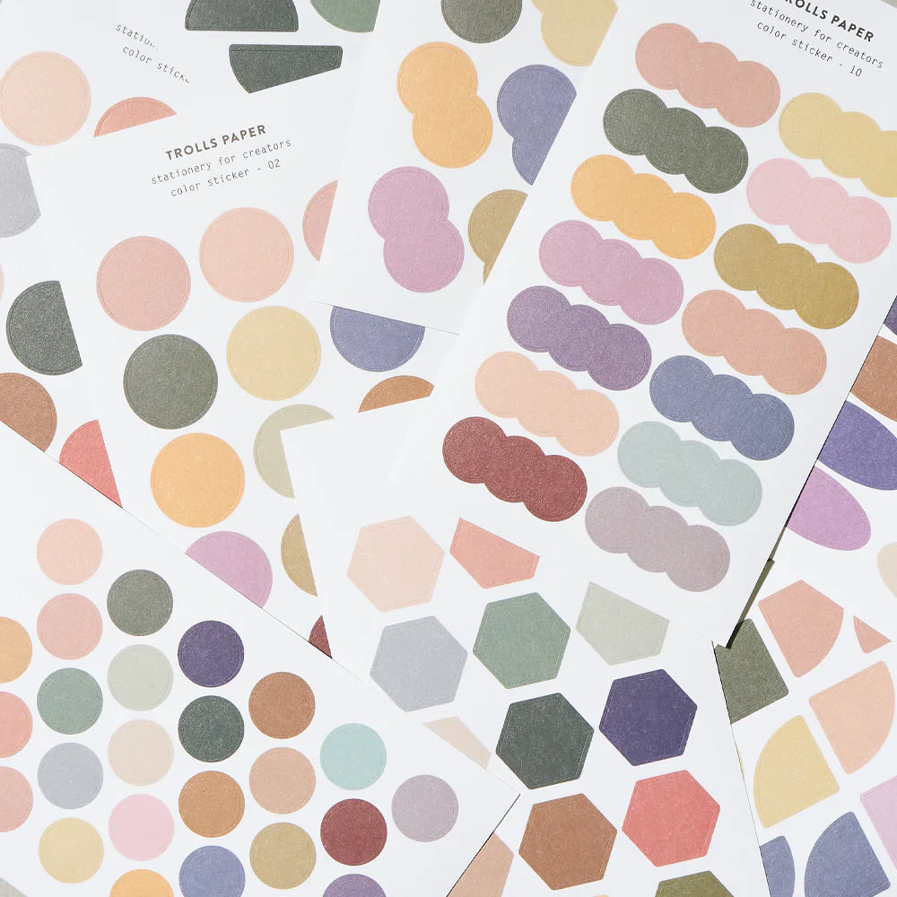 Autocollants Trolls en papier coloré