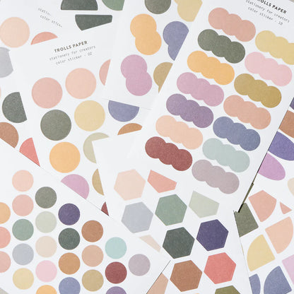 Autocollants Trolls en papier coloré