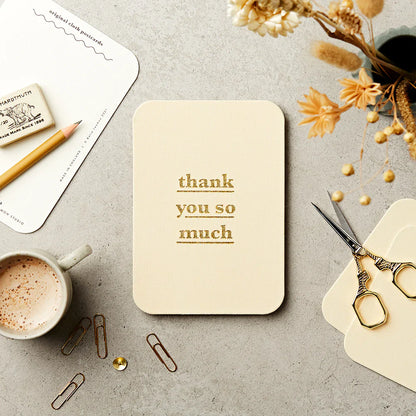 Carte postale en tissu « Merci beaucoup »