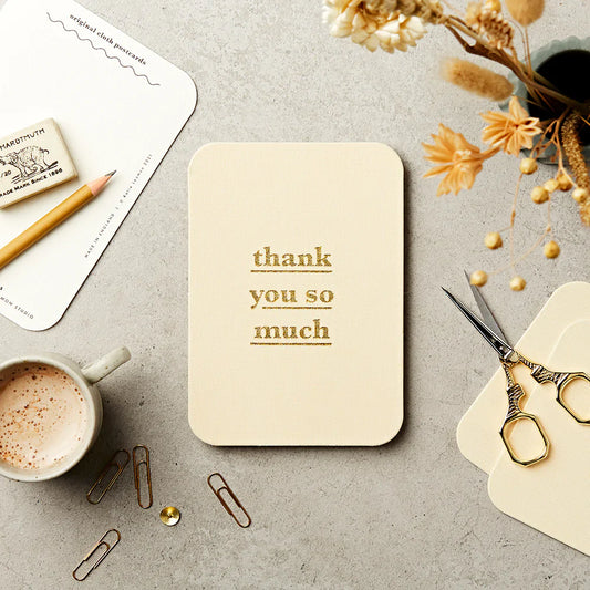 Carte postale en tissu « Merci beaucoup »