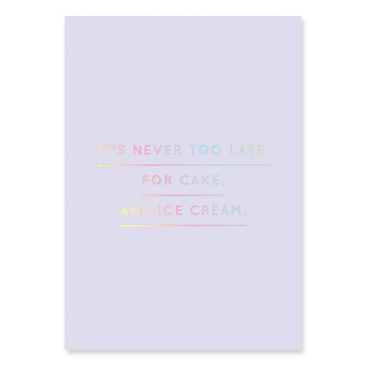 Carte postale « Il n'est jamais trop tard »