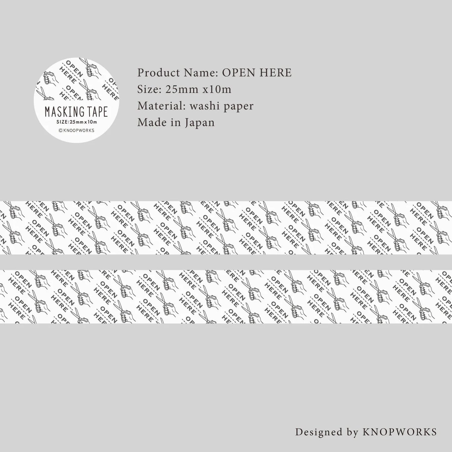 Knoop Works Open Here Washi Tape 