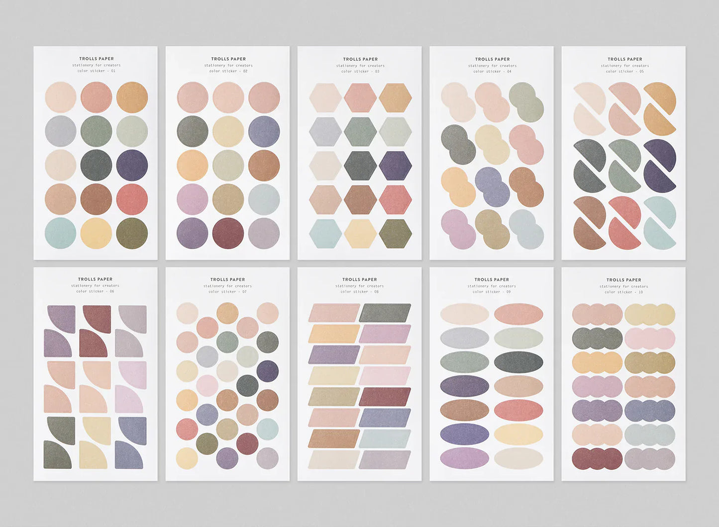 Autocollants Trolls en papier coloré